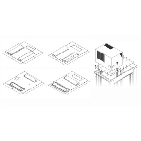 TRITON montážní redukce ke klimatizaci X3 a X4 do hloubky rozvaděče 600 x 1000 mm, černá