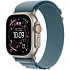 Apple Watch Ultra 3 GPS + Cellular 49mm Natural Titanium Case with Light Blue Alpine Loop - Small