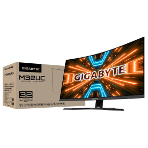 GIGABYTE LCD - 31.5" Gaming monitor M32UC, Prohnutý VA1500R, 3840 x 2160 UHD, 144Hz, 3000:1, 350cd/m2, 1ms, 2xHDMI, 1xDP