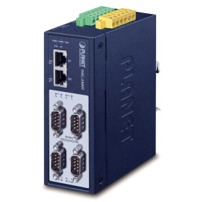 PLANET IMG-2400T Průmyslová brána, MODBUS, 4x RS-232/422/485 na IP, 2x RJ-45 10/100Base-TX, -40 až +75°C, DC12-48V, IP40