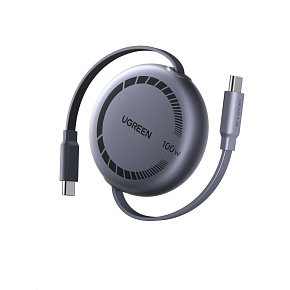 UGREEN navíjecí kabel USB-C, 1m, stříbrná UGREEN navíjecí kabel USB-C, 1m, stříbrná