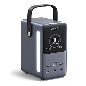 UGREEN powerbanka s rychlým nabíjením 48000mAh 5-port s displejem a LED, Li-ion, 300W, 3x USB-C, 2x USB-A, stříbrná UGREEN powerbanka s rychlým nabíjením 48000mAh 5-port s displejem a LED, Li-ion, 300W, 3x USB-C, 2x USB-A, stříbrná
