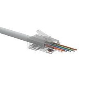 Solarix Univerzální EASY konektor RJ45 CAT5E UTP 8p8c na drát i licnu / 100 ks SXRJ45-5E-UTP-EASY