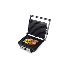 BAZAR - Orava Grillchef 4 elektrický kontaktní gril, 2000 W, regulace teploty, manuální ovládání, tepelně izolovaná ruko BAZAR - Orava Grillchef 4 elektrický kontaktní gril, 2000 W, regulace teploty, manuální ovládání, tepelně izolovaná ruko