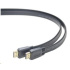 PREMIUMCORD HDMI High Speed + Ethernet plochý kabel, zlacené konektory, 1m