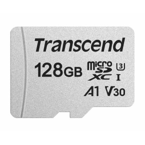 TRANSCEND MicroSDXC karta 128GB 300S, UHS-I U3 V30 + adaptér