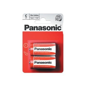 PANASONIC Zinkouhlíkové baterie Red Zinc R14RZ/2BP EU C 1,5V (Blistr 2ks)