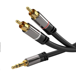 PREMIUMCORD kabel, Jack 3.5mm-2xCINCH M/M 5m