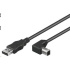 PREMIUMCORD Kabel USB 2.0 A-B propojovací 5m - zahnutý B konektor 90°