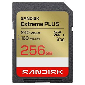 SanDisk SDXC karta 256GB Extreme PLUS (R240/W160 MB/s Class 10, UHS-I U3 V30) SanDisk SDXC karta 256GB Extreme PLUS (R240/W160 MB/s Class 10, UHS-I U3 V30)
