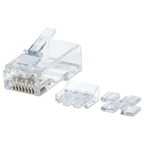 Intellinet konektor RJ45, Cat6A, UTP, 50µ, drát, 80 ks v nádobě