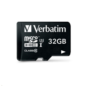 VERBATIM MicroSDHC karta 32GB Pro, U3 + adaptér