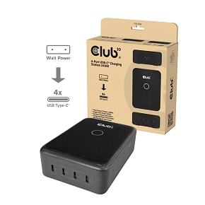 Club3D nabíječka 240W Charging Station GaN, 4xUSB-C, PPS + PD 3.1 Support + Led Display Club3D nabíječka 240W Charging Station GaN, 4xUSB-C, PPS + PD 3.1 Support + Led Display