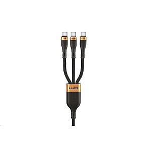WG - Datový kabel 3v1 Type-C na 3x Type-C, 90 cm, 100 W + 15 W + 15 W, černá WG - Datový kabel 3v1 Type-C na 3x Type-C, 90 cm, 100 W + 15 W + 15 W, černá