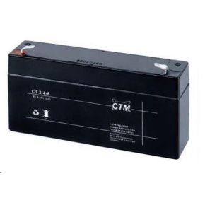 Baterie - CTM CT 6-3,4 (6V/3,4Ah - Faston 187), životnost 5let