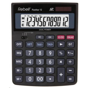 REBELL kalkulačka - Panther 12 - černá REBELL kalkulačka - Panther 12 - černá