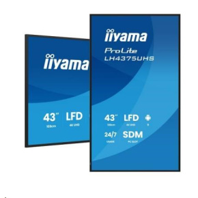 iiyama ProLite LH4375UHS-B2AG, 4K, USB, RS232, Ethernet, Wi-Fi, Android, kit (RS232), black