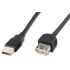 PREMIUMCORD Kabel USB 2.0 A-A 1m, prodlužovací (M/F) šedý