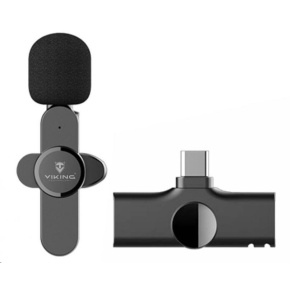 Viking bezdrátový mikrofon s klipem M360, konektor USB-C