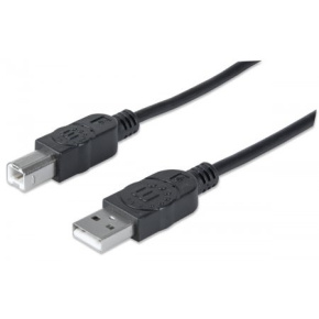 MANHATTAN Kabel USB 2.0 A-B propojovací 1,8m, černý MANHATTAN Kabel USB 2.0 A-B propojovací 1,8m, černý