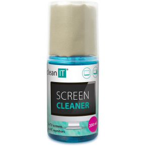 CLEAN IT Čistící roztok na obrazovky 200ml s utěrkou ve víčku CLEAN IT Čistící roztok na obrazovky 200ml s utěrkou ve víčku