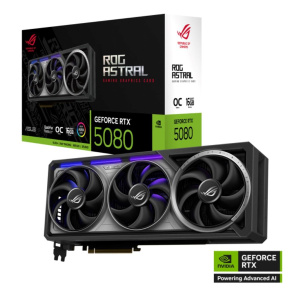 ASUS VGA NVIDIA GeForce RTX 5080 ROG ASTRAL 16GB OC, 16GB GDDR7, 3xDP, 2xHDMI ASUS VGA NVIDIA GeForce RTX 5080 ROG ASTRAL 16GB OC, 16GB GDDR7, 3xDP, 2xHDMI