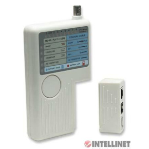 Intellinet Cable Tester, 4-in-1, RJ11, RJ45, USB and BNC Intellinet Cable Tester, 4-in-1, RJ11, RJ45, USB and BNC