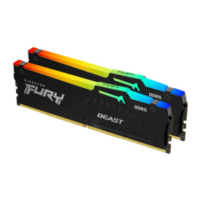 KINGSTON DIMM DDR5 32GB (Kit of 2) 6400MT/s CL32 Non-ECC FURY Beast RGB EXPO, Černá KINGSTON DIMM DDR5 32GB (Kit of 2) 6400MT/s CL32 Non-ECC FURY Beast RGB EXPO, Černá