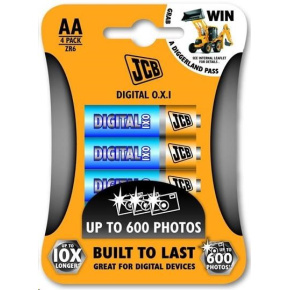 JCB OXI DIGITAL alkalická baterie LR06, blistr 4 ks JCB OXI DIGITAL alkalická baterie LR06, blistr 4 ks