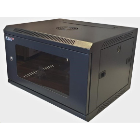 LEXI-Net 19" nástěnný rozvaděč 9U 600x450, nosnost 60 kg, skleněné dveře, rozložený, černý LEXI-Net 19" nástěnný rozvaděč 9U 600x450, nosnost 60 kg, skleněné dveře, rozložený, černý
