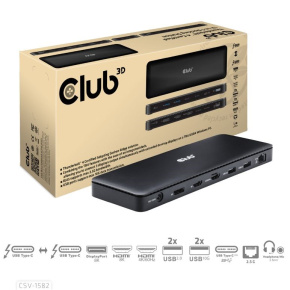 Club3D Dokovací stanice USB-C 12v1, 1xDP, 1xHDMI, 2xUSB-C, 4xUSB, 1xRJ45, černá Club3D Dokovací stanice USB-C 12v1, 1xDP, 1xHDMI, 2xUSB-C, 4xUSB, 1xRJ45, černá