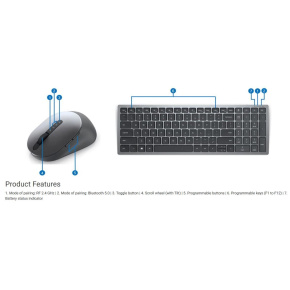 DELL Multi-Device Wireless Keyboard and Mouse - KM7120W - Czech/Slovak DELL Multi-Device Wireless Keyboard and Mouse - KM7120W - Czech/Slovak