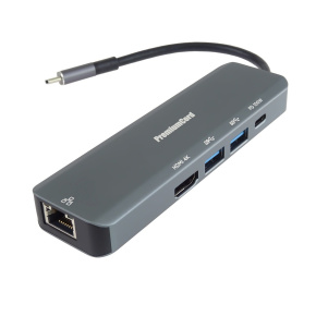 PREMIUMCORD Adaptér USB-C na Gigabit 10/100/1000Mbps + 1x HDMI, 2x USB3.2, 1x PD 100W konektor, Šedá PREMIUMCORD Adaptér USB-C na Gigabit 10/100/1000Mbps + 1x HDMI, 2x USB3.2, 1x PD 100W konektor, Šedá