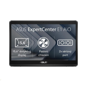 ASUS PC AiO ExpertCenter E1 (E1600WKAT-MR4128M), Celeron N4500, 15.6" 1920 x 1080, 4GB, 128GB SSD, UHD, bez OS, Black