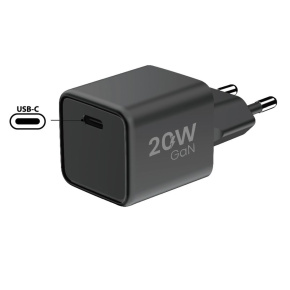 WG - Síťová nabíječka GaN 1x USB-C, PD 20W, 5V-9V-12V, černá WG - Síťová nabíječka GaN 1x USB-C, PD 20W, 5V-9V-12V, černá