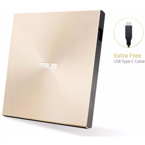 ASUS DVD ZenDrive SDRW-08U9M-U GOLD, External Slim DVD-RW, USB Type-C/Type-A, M-DISC ASUS DVD ZenDrive SDRW-08U9M-U GOLD, External Slim DVD-RW, USB Type-C/Type-A, M-DISC