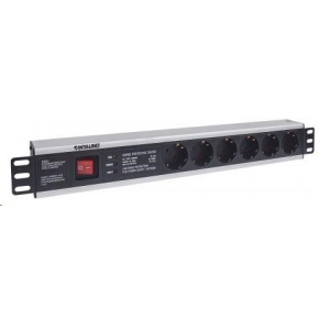 Intellinet 19" 1.5U Rackmount 6-Way Power Strip - German Type, rozvodný panel, 6x DE zásuvka, 3m kabel,přepěťová ochrana Intellinet 19" 1.5U Rackmount 6-Way Power Strip - German Type, rozvodný panel, 6x DE zásuvka, 3m kabel,přepěťová ochrana