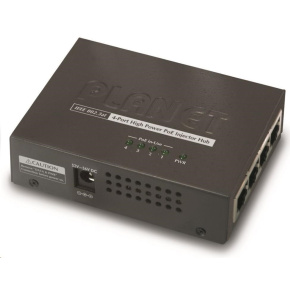 Planet HPOE-460 PoE injektor, 4x 10/100/1000, PoE 30W, 802.3at, 120W Planet HPOE-460 PoE injektor, 4x 10/100/1000, PoE 30W, 802.3at, 120W