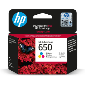 HP 650 Tri-color Ink Cart, 5 ml, CZ102AE (200 pages)