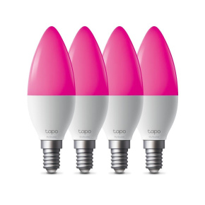 TP-Link Tapo L430C(4-pack) chytrá WiFi stmívatelná LED žárovka (barevná,2500K-6500K,470lm,2,4GHz,E14) TP-Link Tapo L430C(4-pack) chytrá WiFi stmívatelná LED žárovka (barevná,2500K-6500K,470lm,2,4GHz,E14)