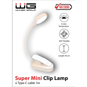 WG - Led lampička WG Noční čtenář, s klipem, bílá WG - Led lampička WG Noční čtenář, s klipem, bílá