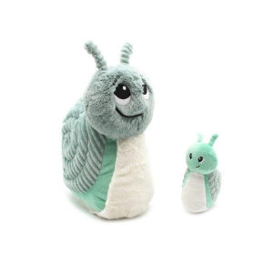 Plyšový šnek - máma s miminkem, mintová Plyšový šnek - máma s miminkem, mintová