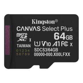 Kingston MicroSDXC karta 64GB Canvas Select Plus, U1, V10, A1 Kingston MicroSDXC karta 64GB Canvas Select Plus, U1, V10, A1