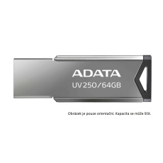 ADATA Flash Disk 128GB UV250, USB 3.2 Dash Drive, tmavě stříbrná