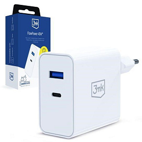 3mk FlowPower 45W 1A1C PD3.0 QC4+ White 3mk FlowPower 45W 1A1C PD3.0 QC4+ White