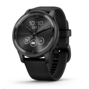 Garmin vívomove® Trend, Nerezová luneta Slate, pouzdro Black, silikonový řemínek Garmin vívomove® Trend, Nerezová luneta Slate, pouzdro Black, silikonový řemínek