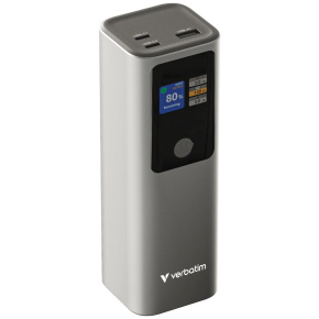 VERBATIM Powerbanka Charge 'n' Go, 27000 mAh, 2x USB-C 140W, 1x USB-A 18W, Šedá VERBATIM Powerbanka Charge 'n' Go, 27000 mAh, 2x USB-C 140W, 1x USB-A 18W, Šedá