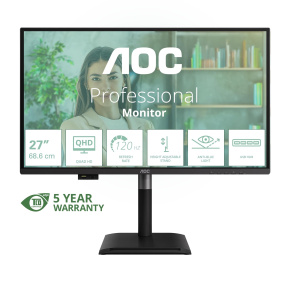 AOC MT 27" Q27P4U - 2560x1440,IPS,120Hz,2xHDMI,1xDP,USBhub,Repro,Pivot AOC MT 27" Q27P4U - 2560x1440,IPS,120Hz,2xHDMI,1xDP,USBhub,Repro,Pivot