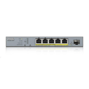 Zyxel GS1350-6HP 6 Port smart managed CCTV PoE switch, long range, 60W, 5x GbE, 1x SFP