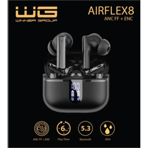 WG - Bluetooth sluchátka WG AirFlex 8, ENC + ANC, černá WG - Bluetooth sluchátka WG AirFlex 8, ENC + ANC, černá